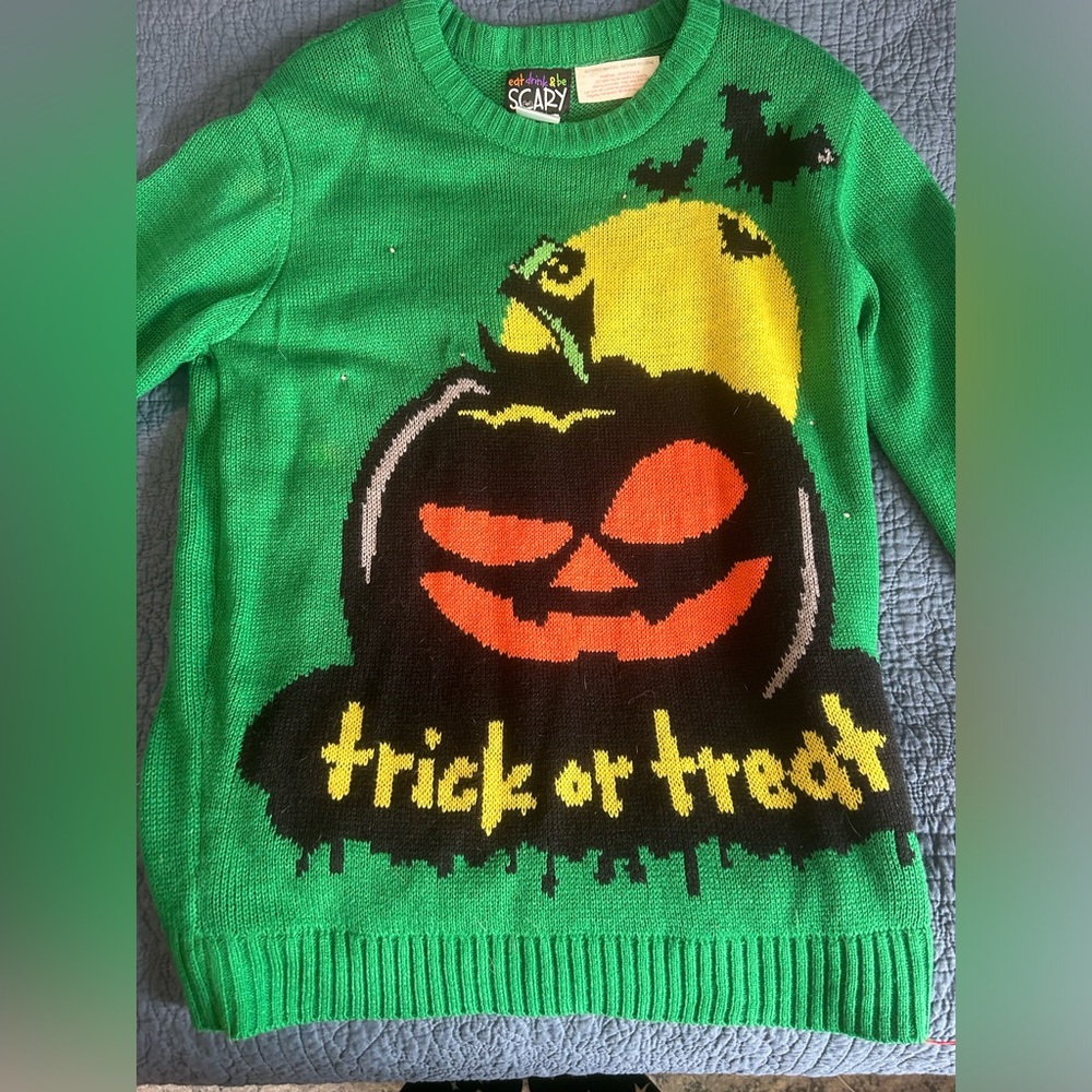 Vintage style light up Halloween sweater, medium
